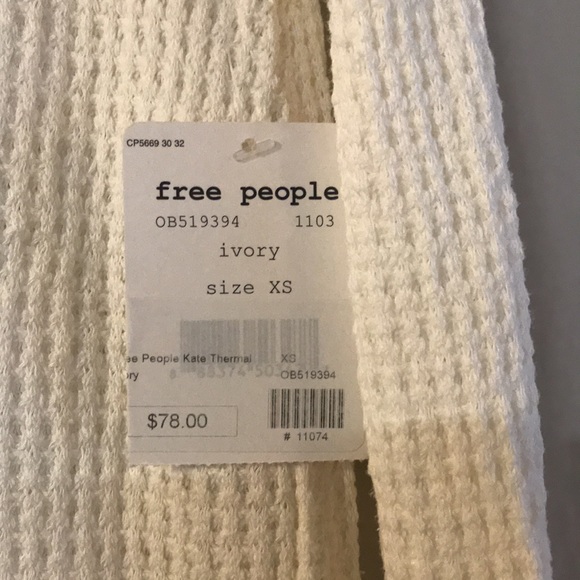Free People Kate thermal Ivory NWT - Picture 5 of 8